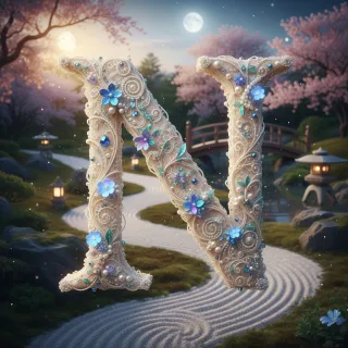 White lace — letter N