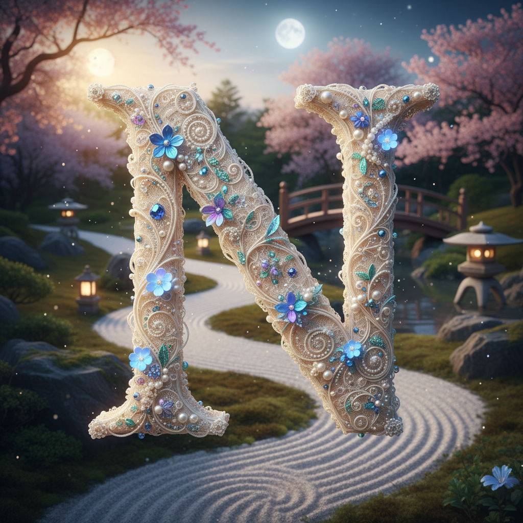 White lace — letter N