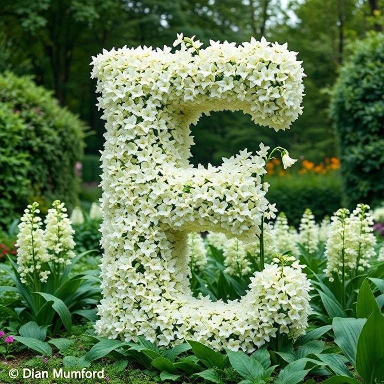 White lily of the valley — letter E
