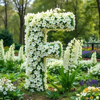 White lily of the valley — letter F