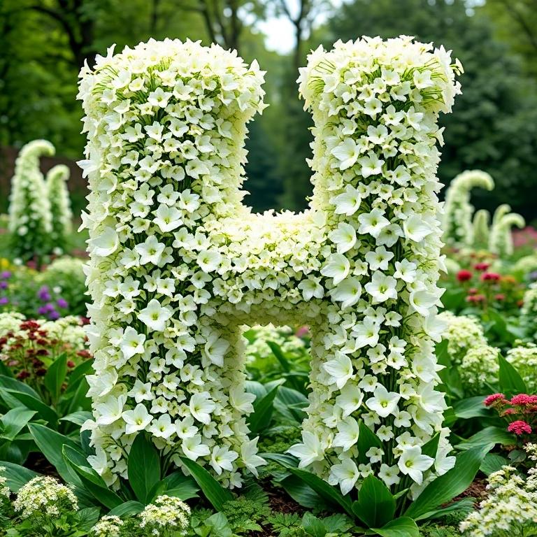 White lily of the valley — letter H