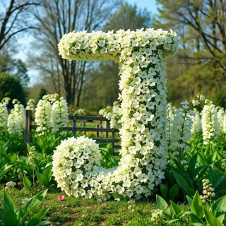White lily of the valley — letter J