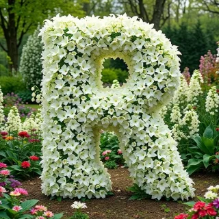 White lily of the valley — letter R