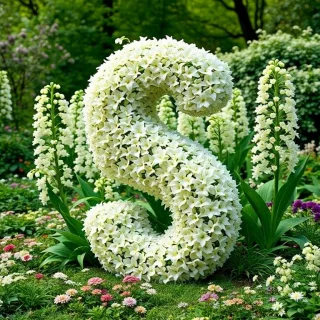 White lily of the valley — letter S