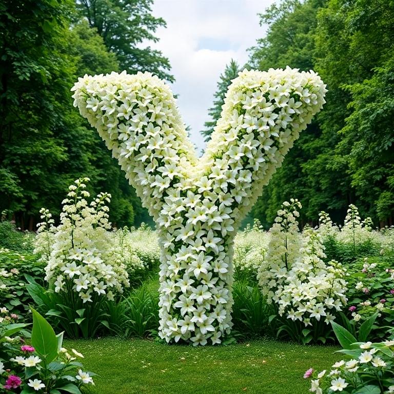 White lily of the valley — letter Y