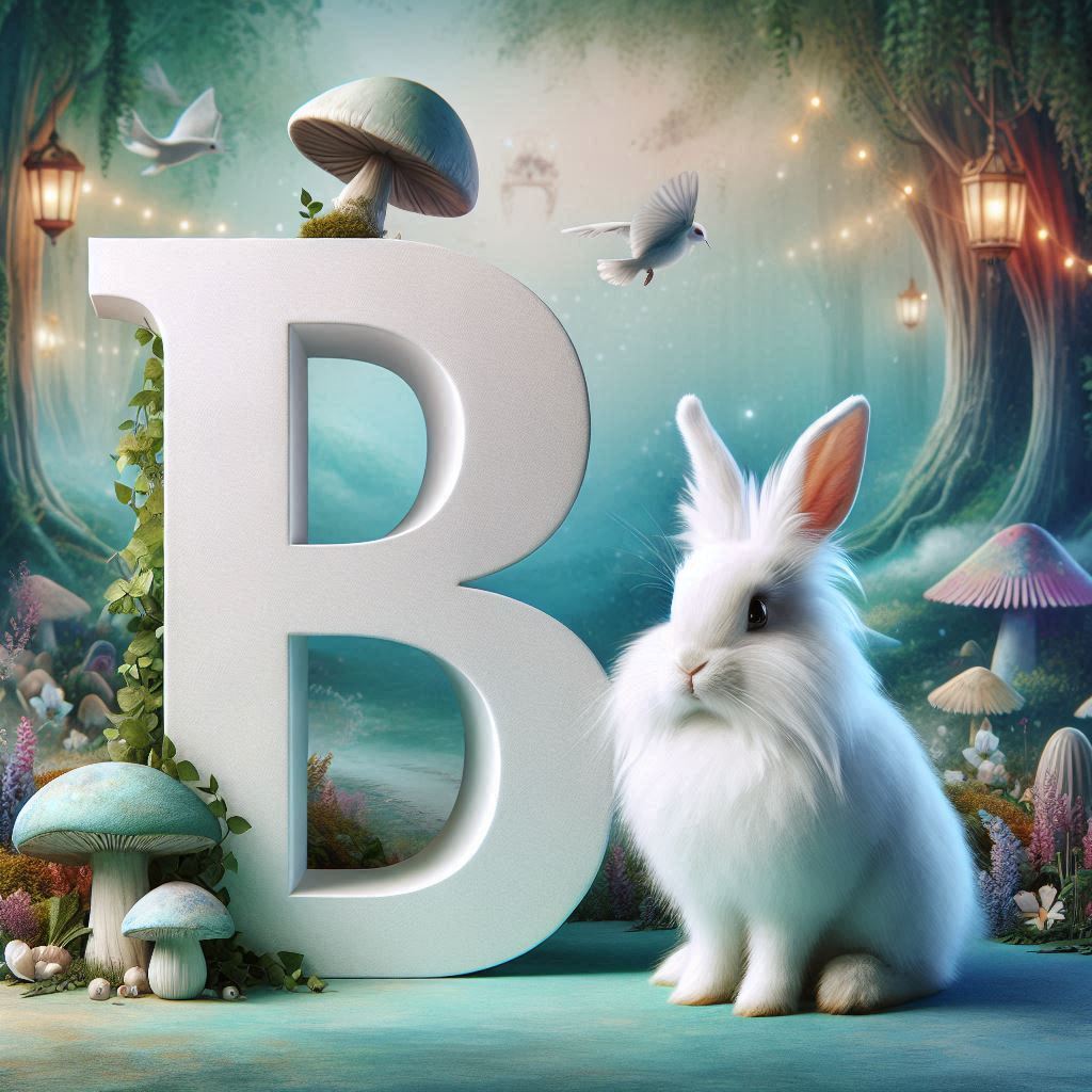 White rabbit — letter B