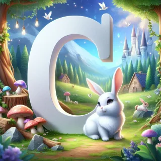 White rabbit — letter C