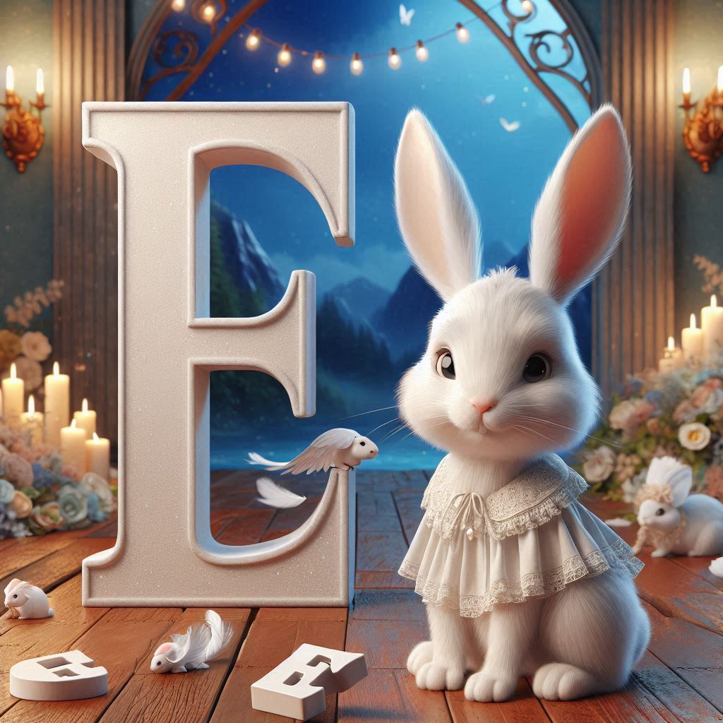 White rabbit — letter E
