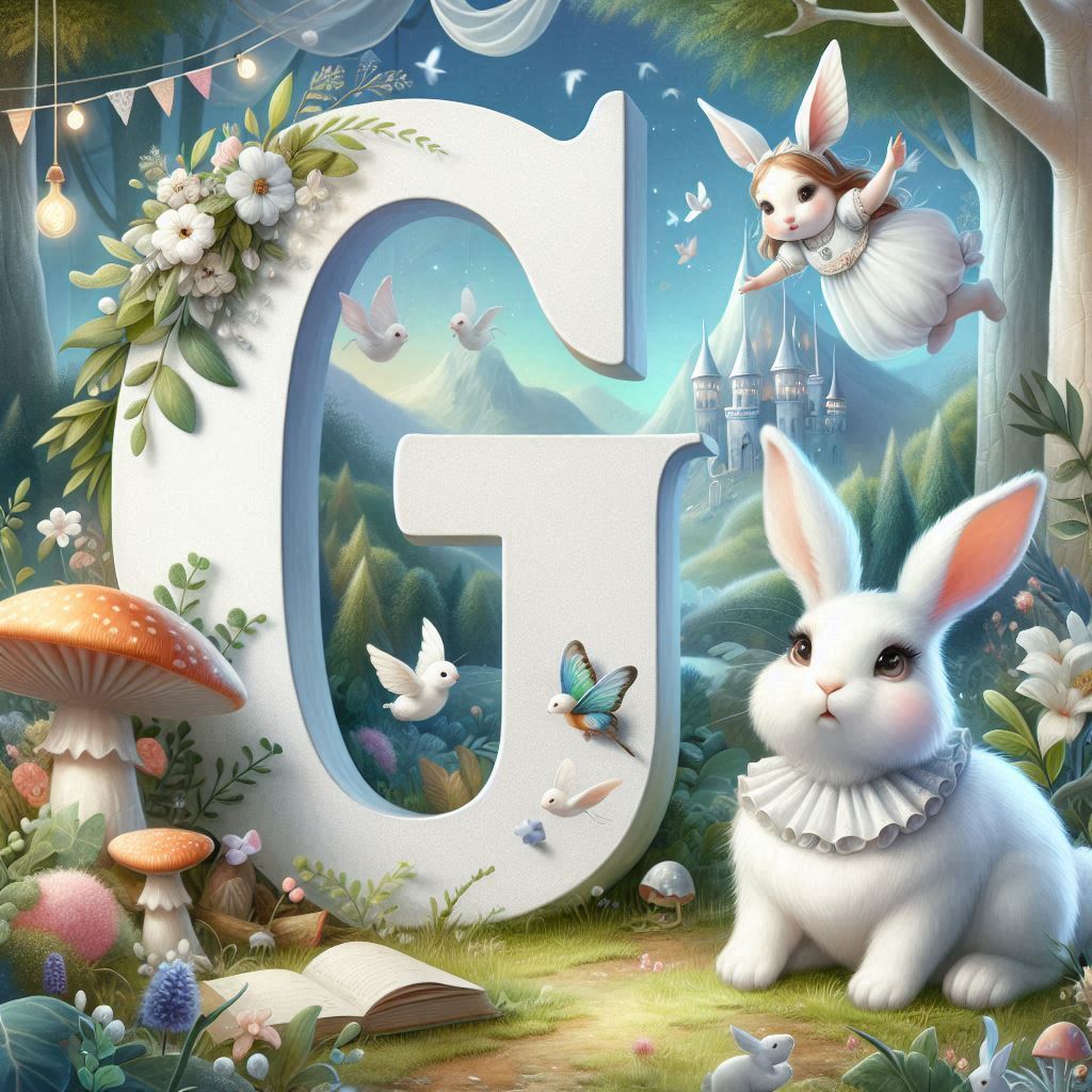 White rabbit — letter G