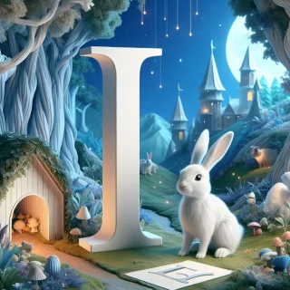 White rabbit — letter I (variant 2)