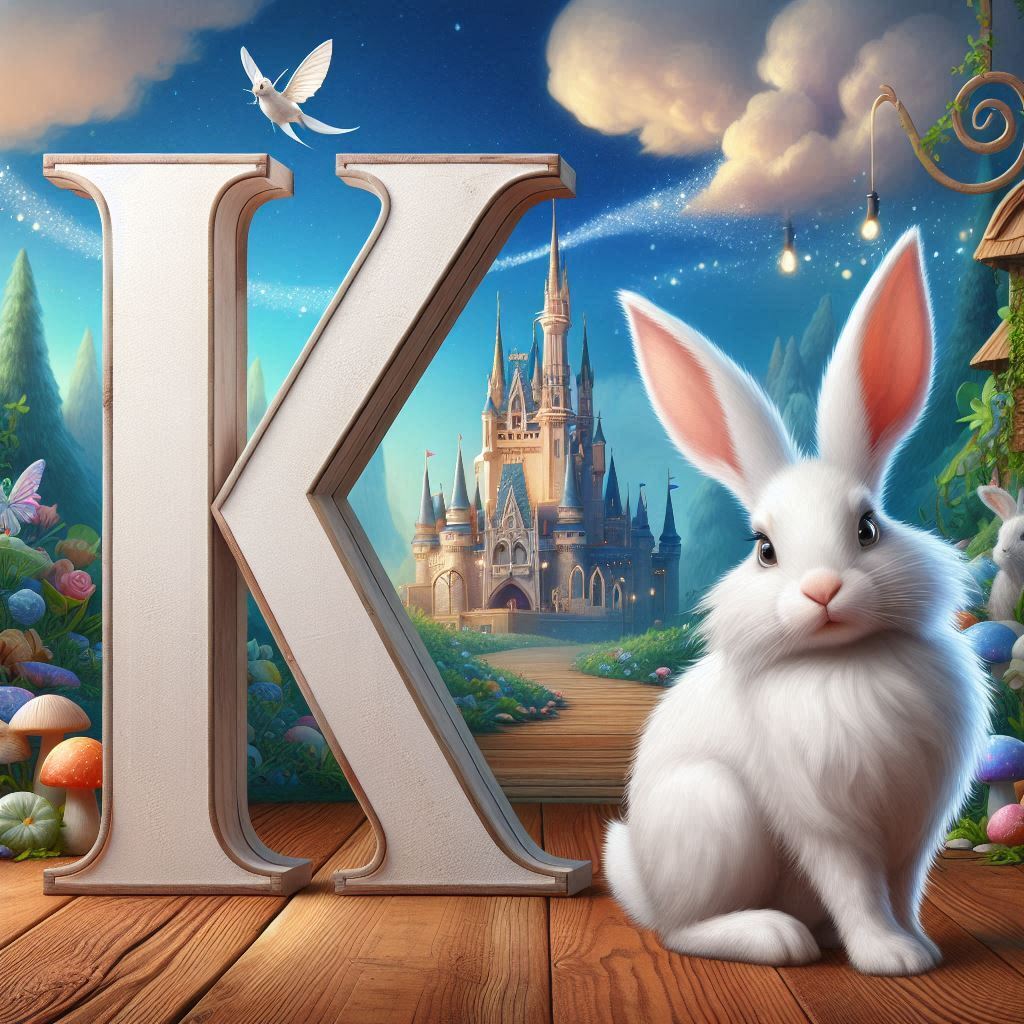 White rabbit — letter K
