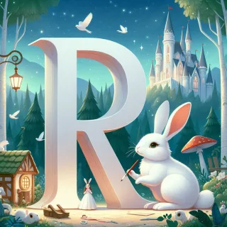 White rabbit — letter R