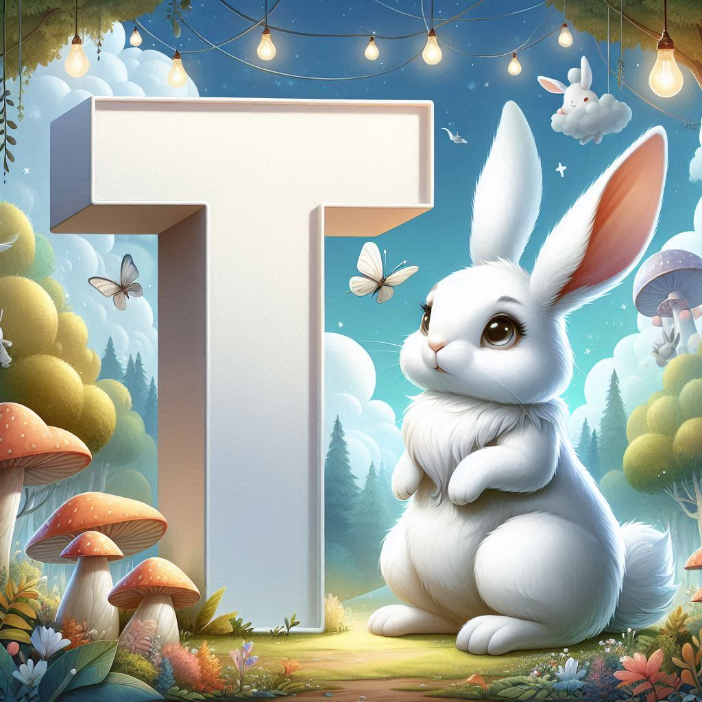White rabbit — letter T