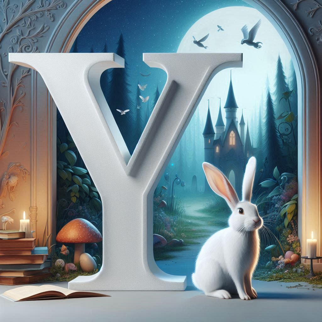 White rabbit — letter Y