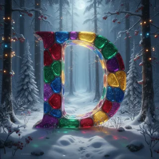 Winter crystal — letter D