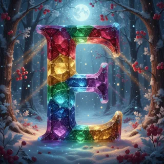 Winter crystal — letter E