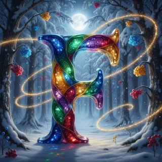 Winter crystal — letter F