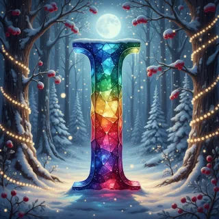 Winter crystal — letter I