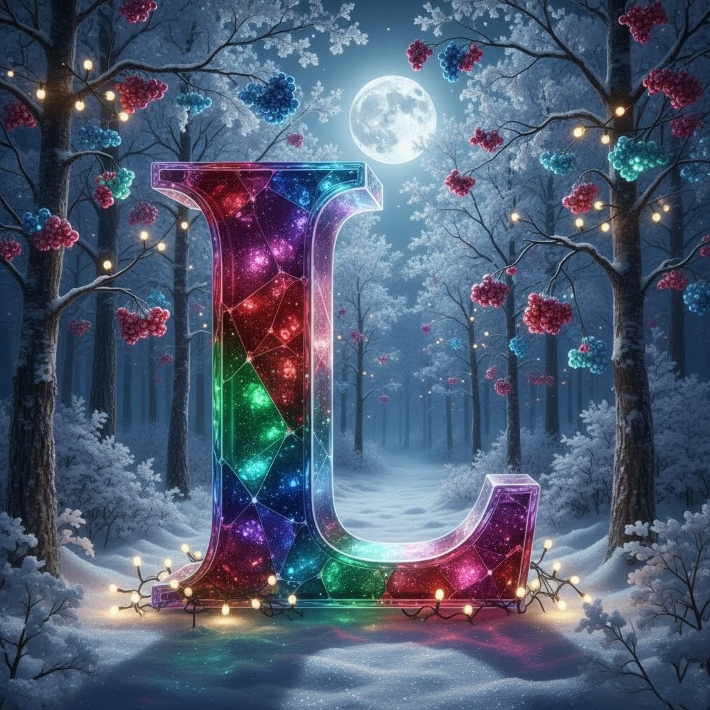 Winter crystal — letter L