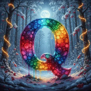 Winter crystal — letter Q