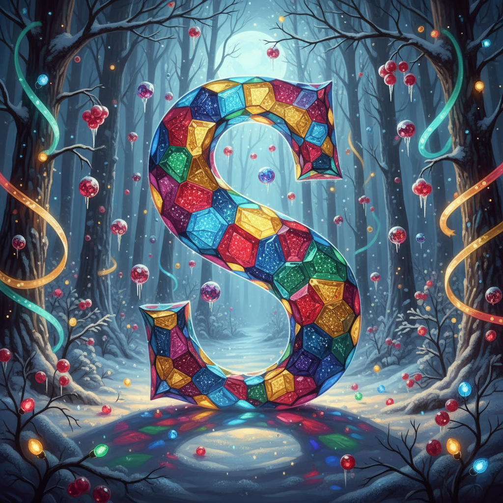 Winter crystal — letter S