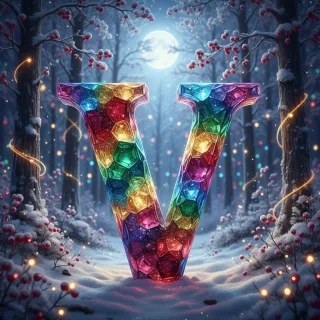 Winter crystal — letter V