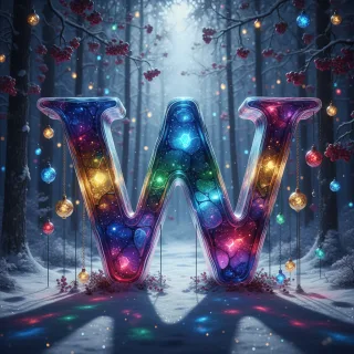 Winter crystal — letter W