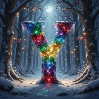 Winter crystal — letter Y