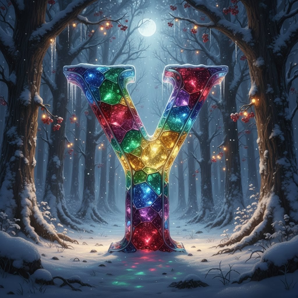 Winter crystal — letter Y