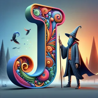 Wizard — letter J (variant 2)