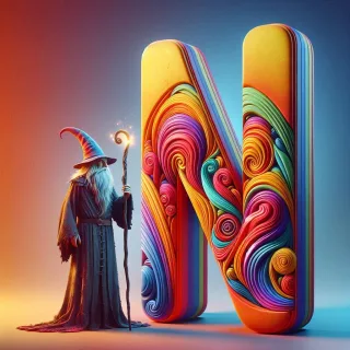 Wizard — letter N (variant 2)