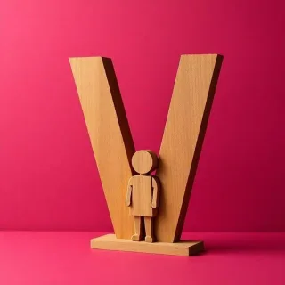 Wood 2 — letter V