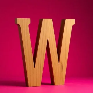 Wood 2 — letter W