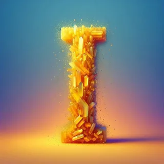 Yellow crystal — letter I