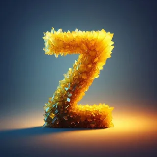 Yellow crystal — letter Z