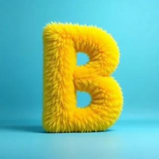 Yellow fur — letter B