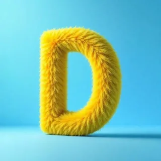 Yellow fur — letter D