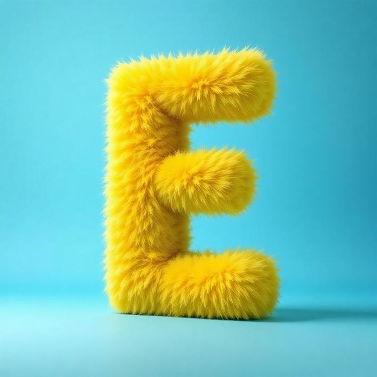 Yellow fur — letter E