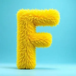 Yellow fur — letter F
