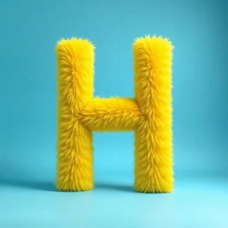 Yellow fur — letter H