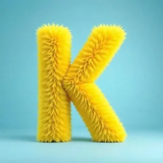Yellow fur — letter K