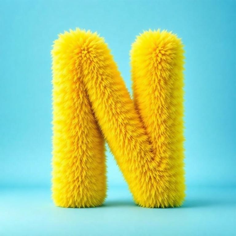 Yellow fur — letter N