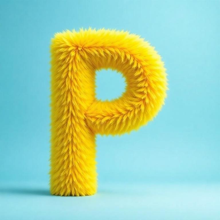 Yellow fur — letter P