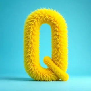 Yellow fur — letter Q