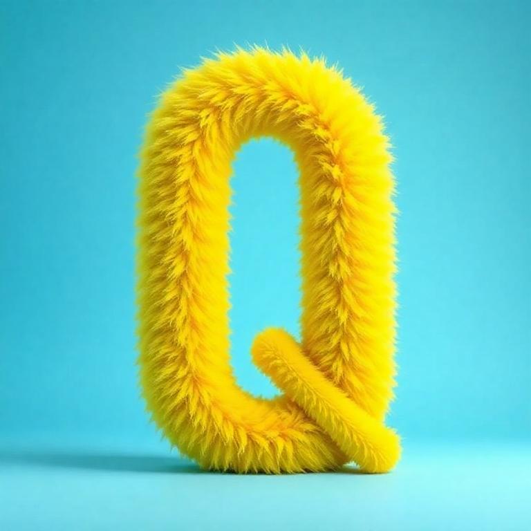 Yellow fur — letter Q