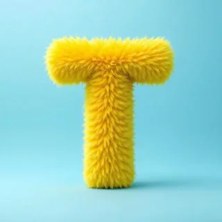 Yellow fur — letter T
