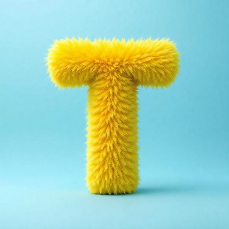 Yellow fur — letter T