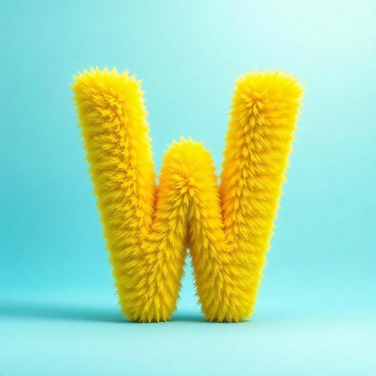 Yellow fur — letter W