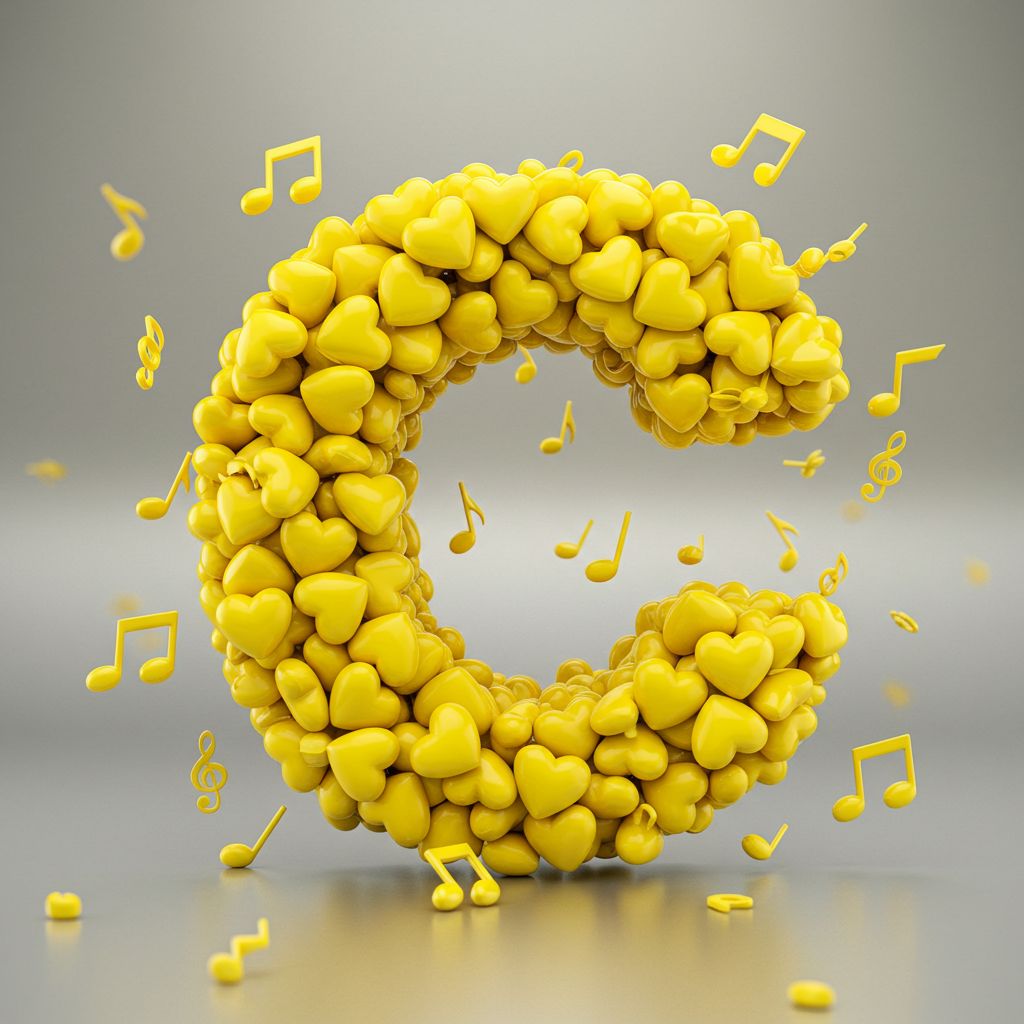 Yellow hearts — letter C