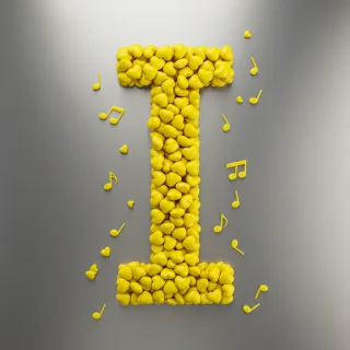 Yellow hearts — letter I